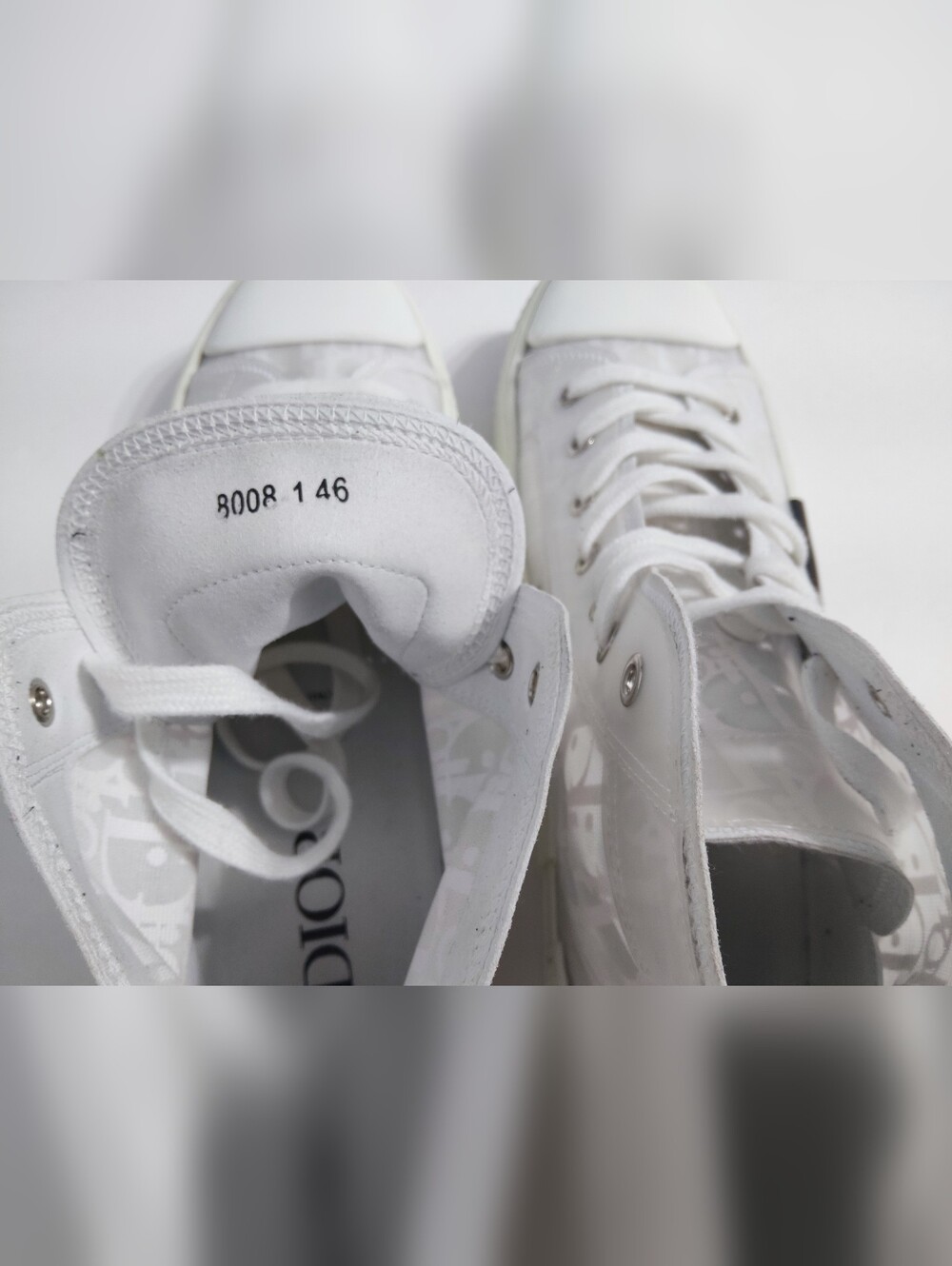 Dior Italian Made Men's High-Top Sneakers. Size 46 EU. 12.5-13 US. Pre-owned. - Picture 9 of 10